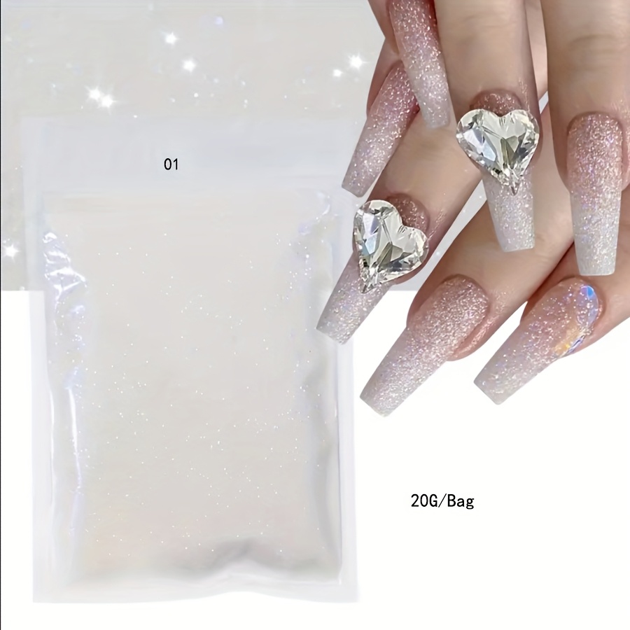 Image of 20g Laser Holographic In Winter Christmas Nail Powder White Sweater Snowflakes Winter Nail Nail Sugar Powd