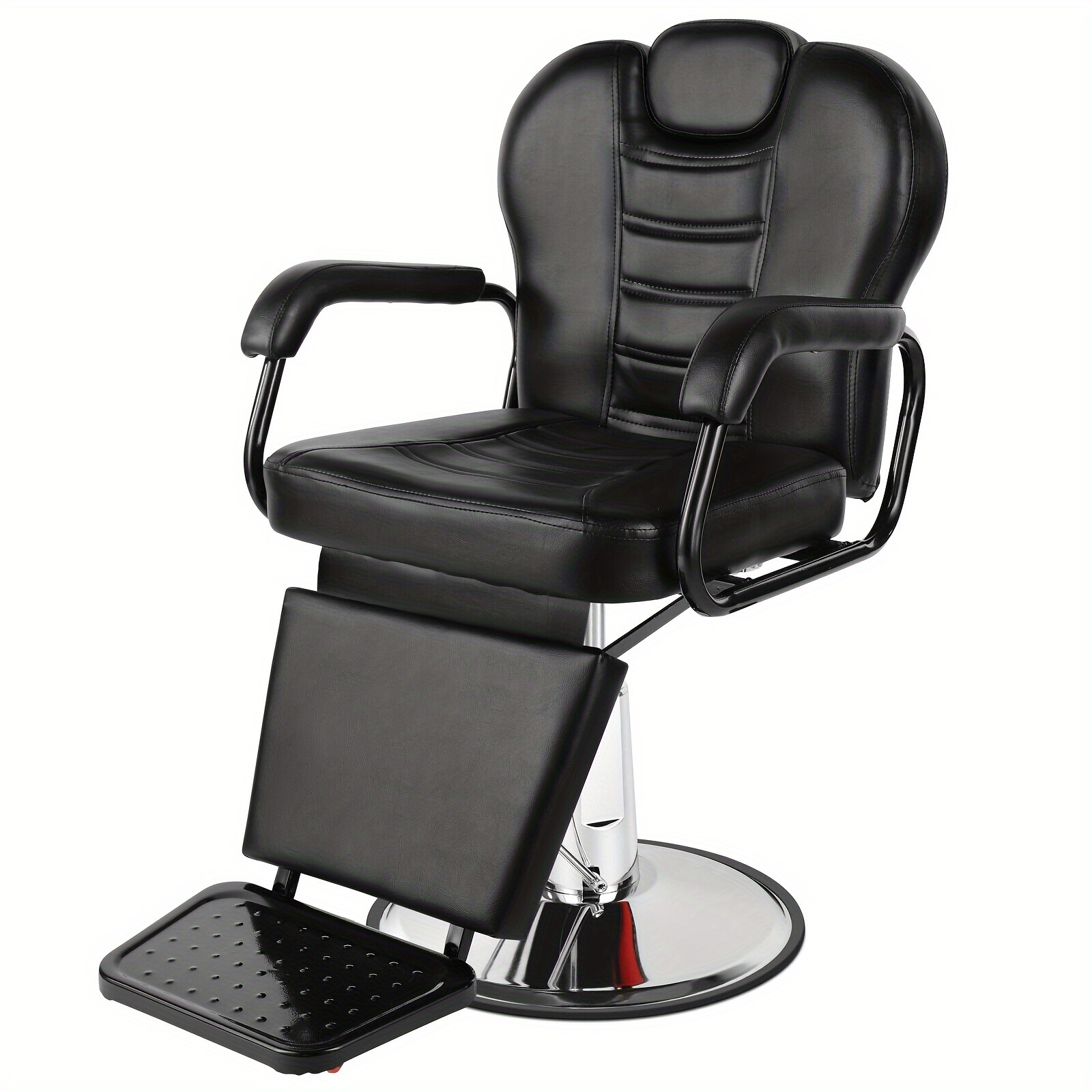 TEMU Barber Chair Reclining Heavy Duty Hydraulic Salon Shampoo Chair With Footrest And Headrest, Swivel Hair Chair, Spa Beauty Equipment For Hair Stylist, Barbershop For Valentines Gifts