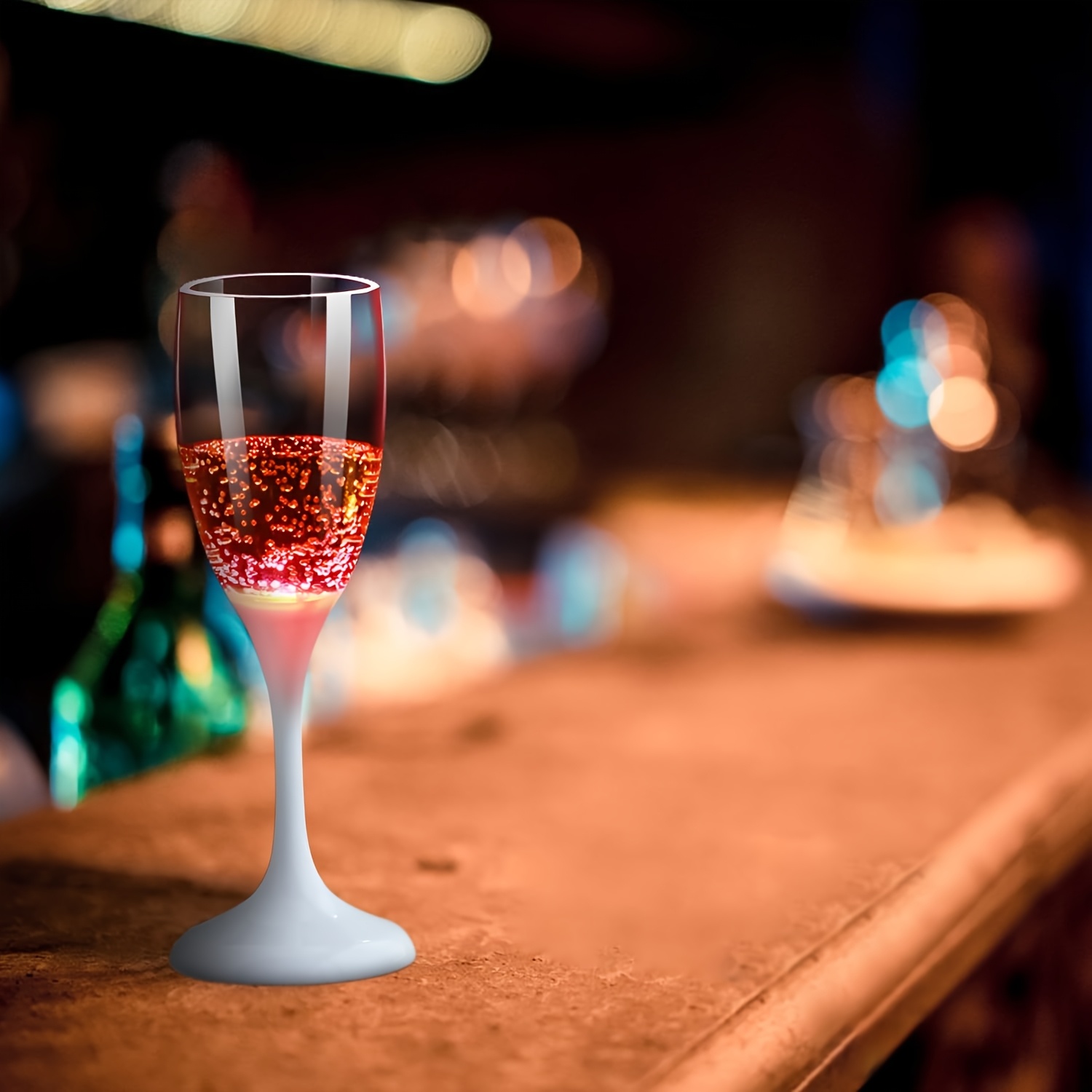led light up cups wine champagne flutes set of 6 party favors adults colored plastic champagne flutes drinking glasses glow in the dark colorful glowing cups for birthday christmas halloween weddings details 6