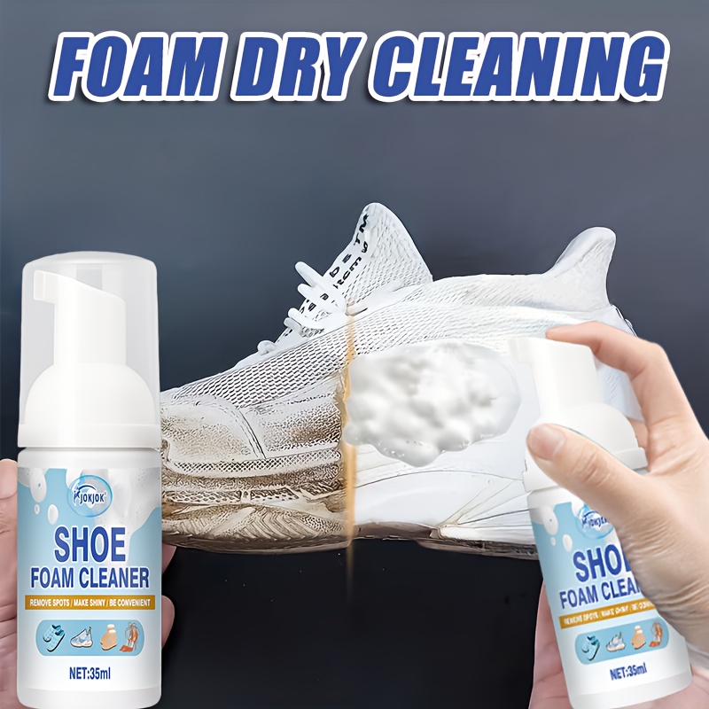 winter boot care essential shoe foam   no water needed fine foam dissolves surface stains suitable for sneakers casual shoes running   sponge included