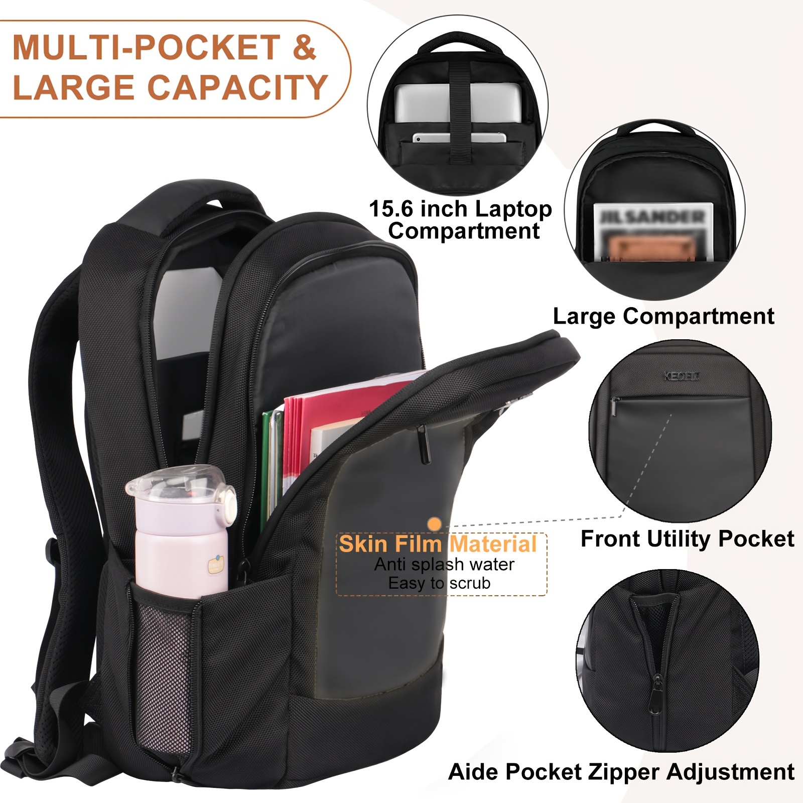 business laptop backpack 15 6 inch travel laptop bag - Temu