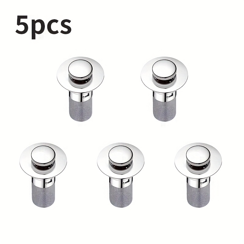 E-shop 5-Pack Edelstahl Pop-Up Abflussstöpsel mit 304 Edelstahl-Mesh-Filter – Hochleistungs-Design gegen Haare Gerüche, einfach zu installieren,