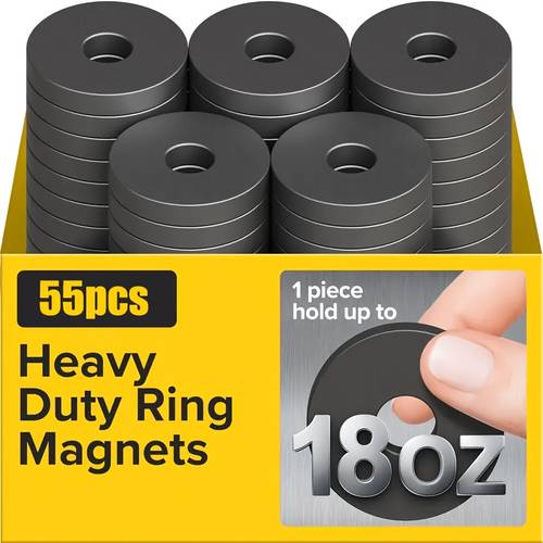 55pcs black refrigerator magnets ideal for toolboxes kitchens envelopes and home kitchens