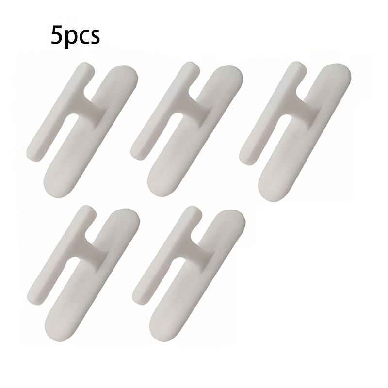 TEMU 5pcs Heavy-duty Adhesive Curtain Hooks Suitable For, Doors, Walls - No Drill Installation, -free Removal, Wall-mounted Plastic Hooks With