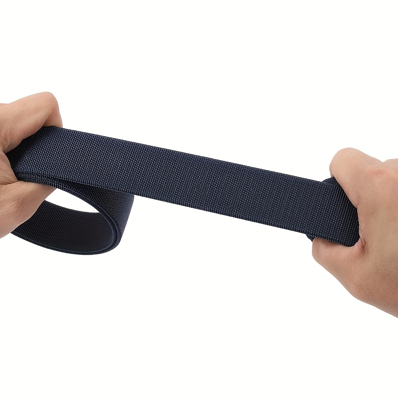 Stylish Navy Knit Automatic Buckle Belt for Men