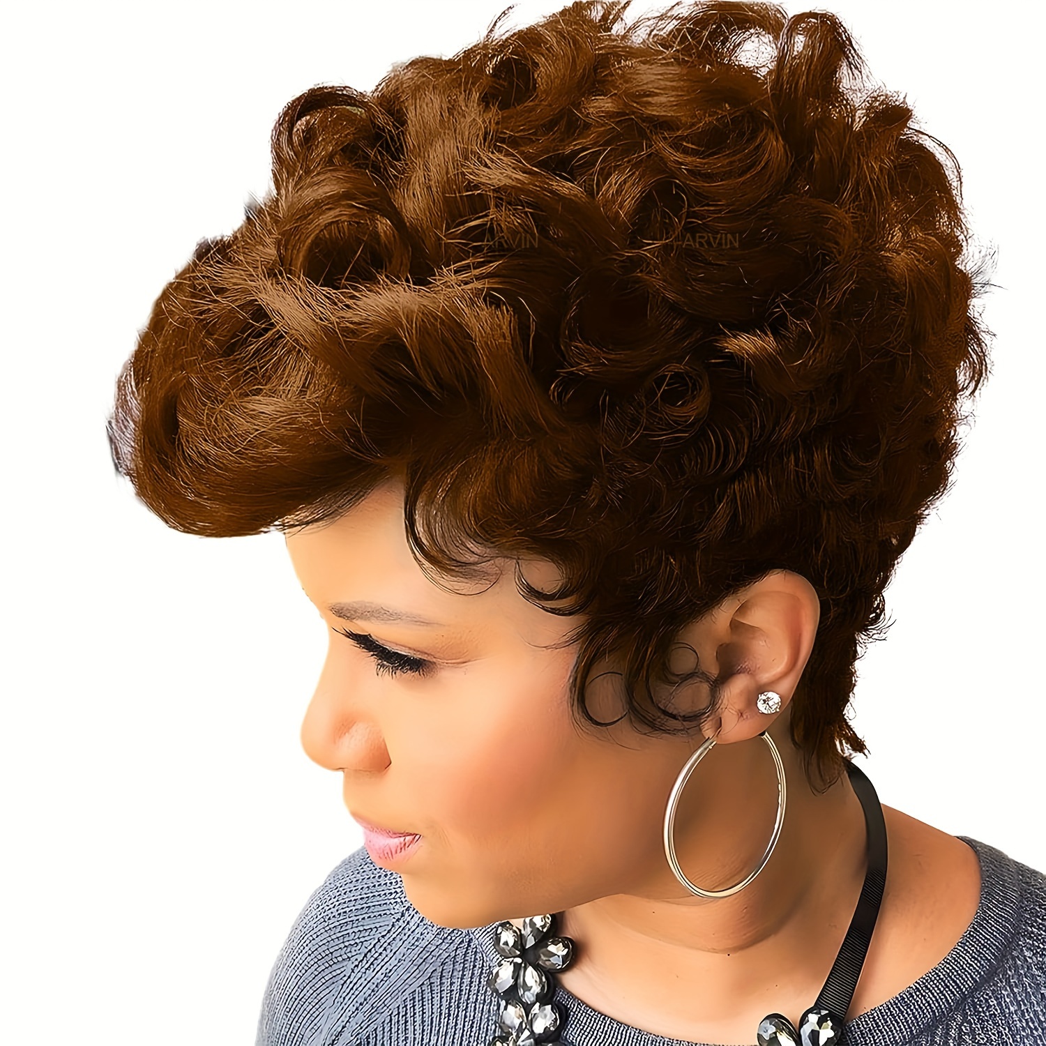 Short Pixie Cut Wig Women Short Curly Pixie Wig Natural Wavy Temu