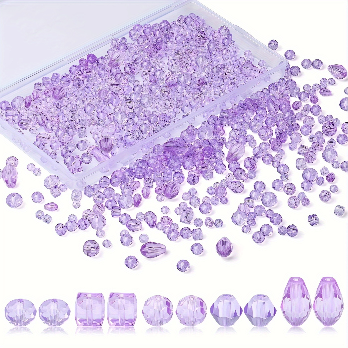 

300pcs Mixed Purple - Assorted For Making, Bracelets & Necklaces Craft Supplies