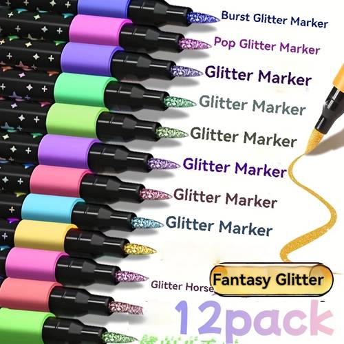 12 color metallic glitter fine pointed watercolor pencil for adult diy handiwork birthday card mug creation for professional artistic use
