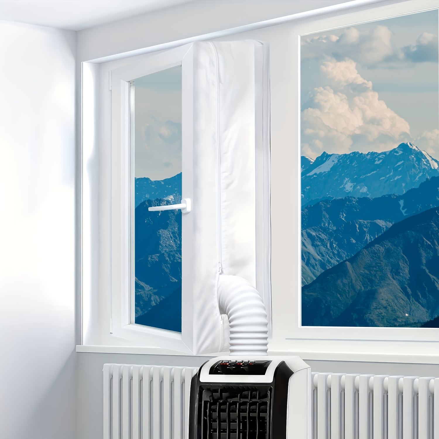 Image of 300cm Window Seal For Conditioner And Dryer, Universal Window Kit For Air Conditioner , Air Exchange Guards With Zip And Hook Tape