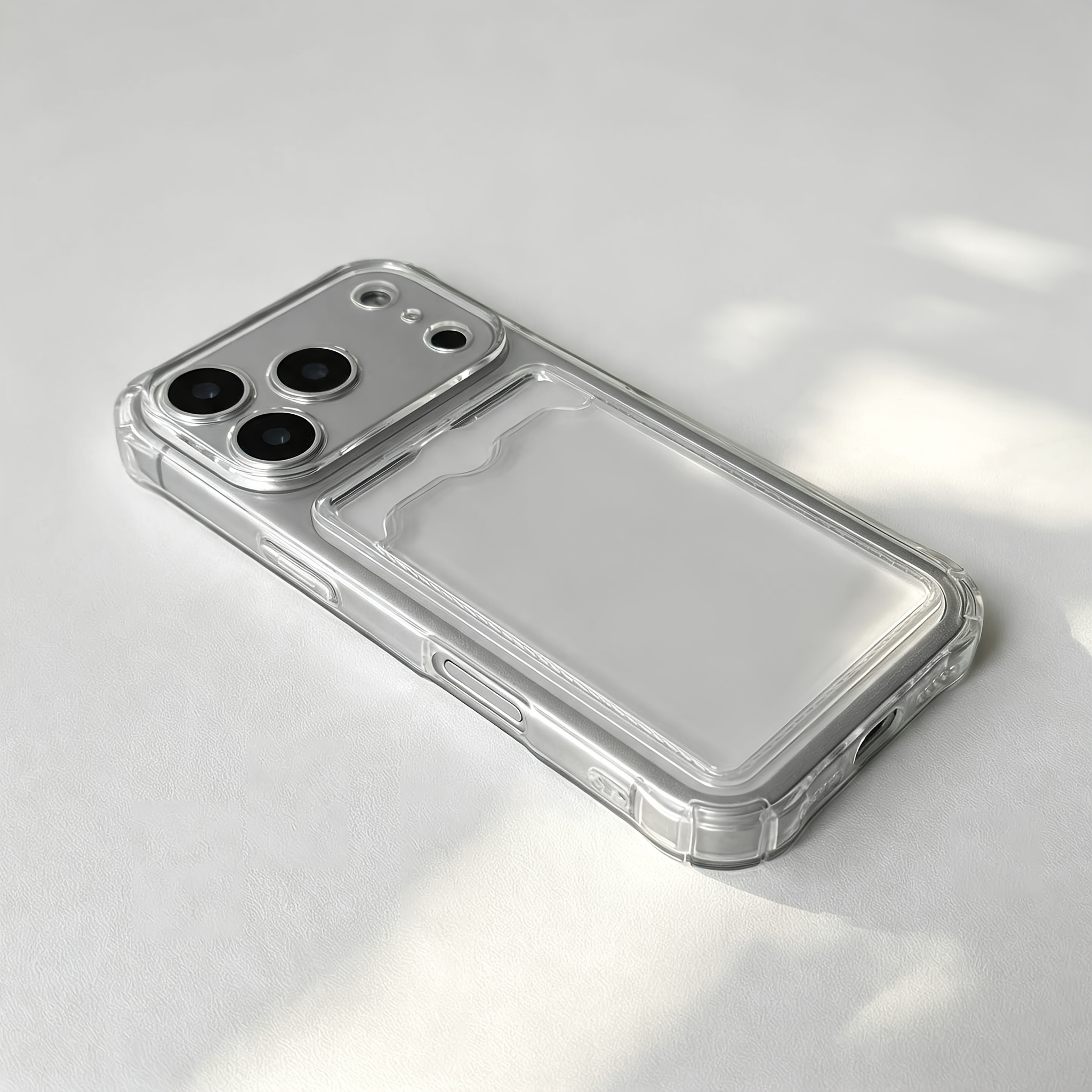 TEMU Phone Case: Miniso New High-end Light Luxury Ultra-thin Transparent Phone Case With Card Slot, Premium Texture. Suitable For Iphone 18 Pro Max,