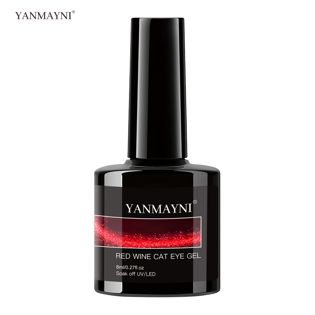 Image of Wine Red Cat Eye Gel For Nail Polish, Red Cat Magnetic For Nail Gel, Long-lasting, Soak Off Gel For Manicure, Easy To Apply, Suitable For Nail Art And Salon Use