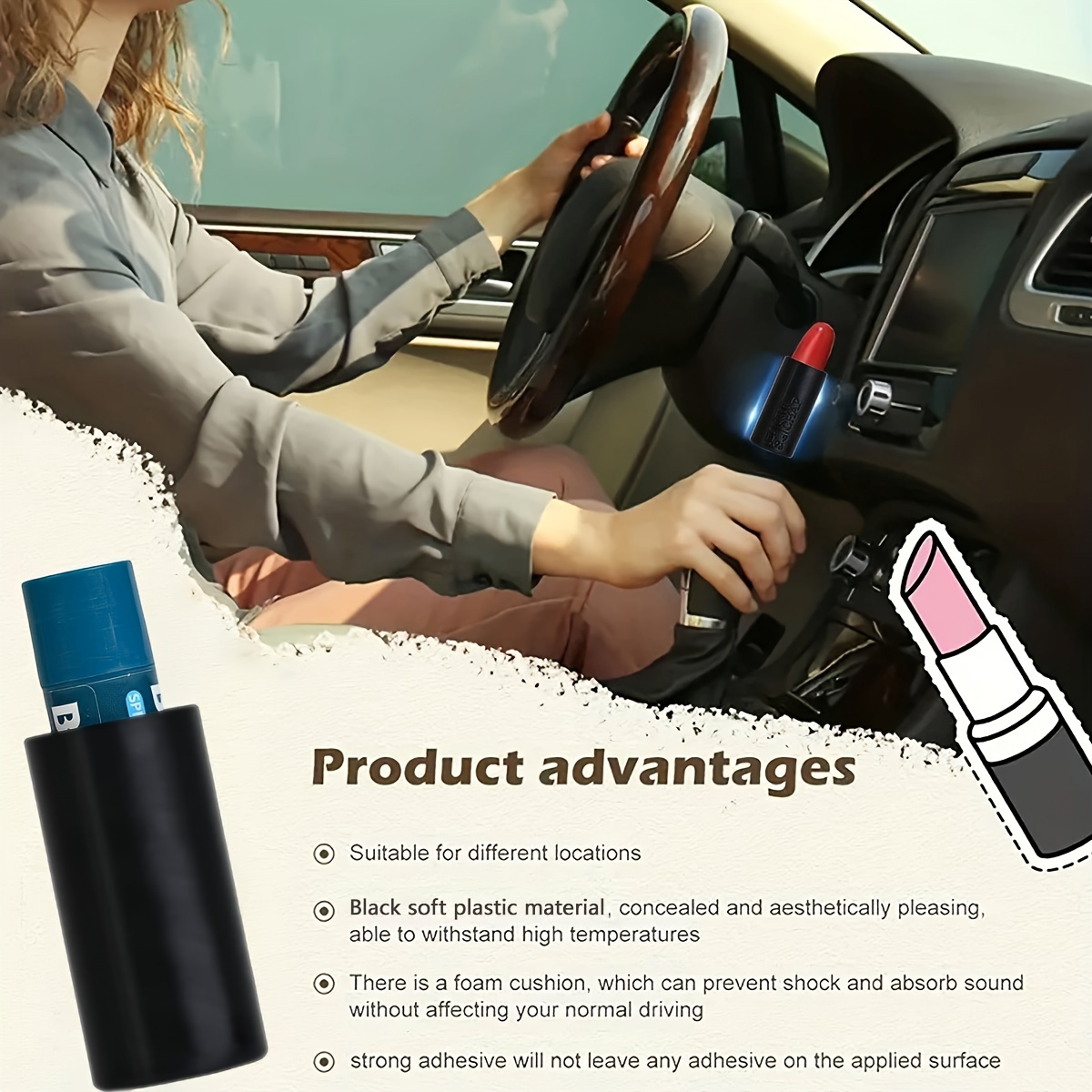 

Car Lip Balm - Storage For , No Needed, Plastic, Accessory