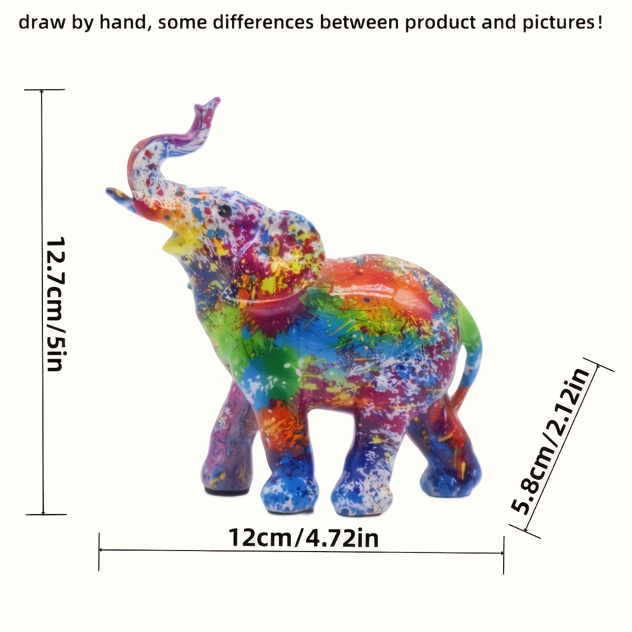 Image of 1pc Creative Colorful Elephant Resin Ornament - Decorative Collectibles, Suitable For Living Room, Office, And Desk - Multi Functional Room Decoration - Christmas And New Year Decoration