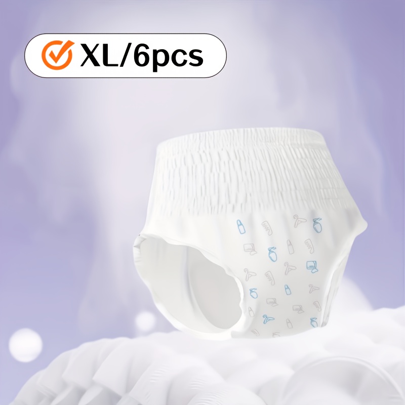 TEMU 6-count Pack - Women's Period Leak-proof Diapers, Comfortable Night Pants, Individually Wrapped For Convenient Travel, Use, Suitable For Women's