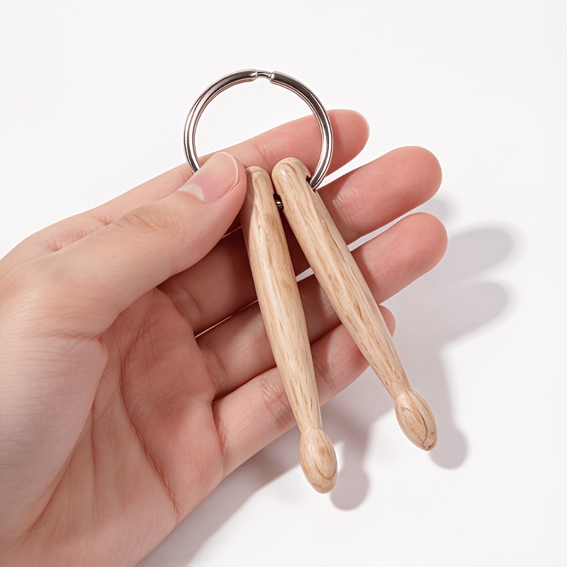TEMU Portachiavi a forma di per batteria, legno naturale (80 mm)