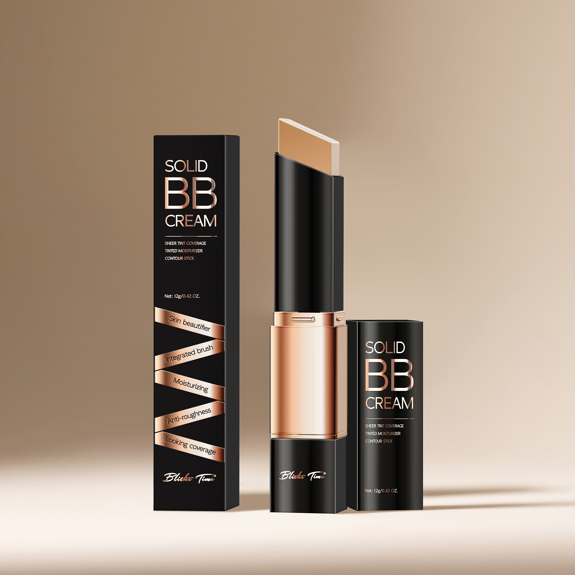 Dvostrana multifunkcionalna Blithe Time BB krema u stiku 12g/0.423fl.oz, vodootporni i znoj otporni korektor i puder, prirodni efekt šminke, dugotrajan i udoban, lagani korektor koji se ne uklanja, pogodan za sve svijetle tipove kože