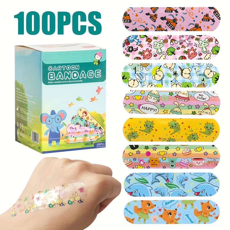100 cartoon patterned breathable strips with a   of cute designs