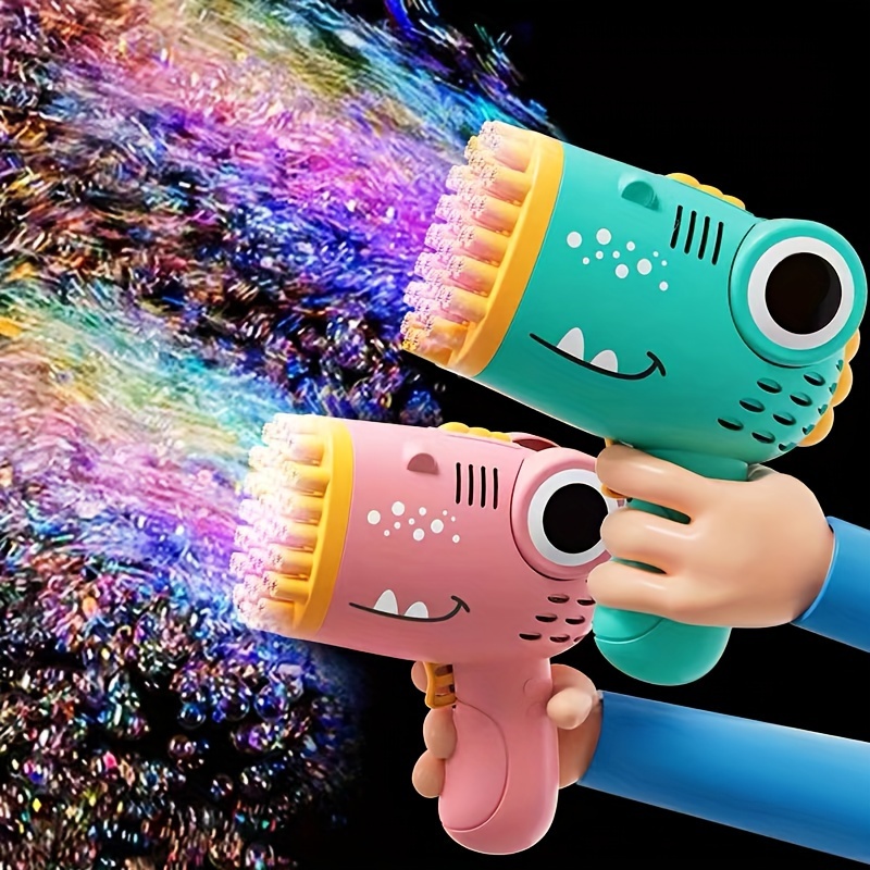 

40 Holes Handheld Dinosaur Bubble Machine Fully Automatic Toy Bubble Gun Without Battery Without Bubble Liquid Outdoor Wedding Event Props Gatling Multi Hole Blowing Bubble Gun Children's Day Toy Gift