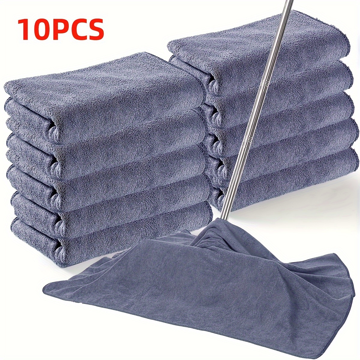 

[ ] 10pcs Chiffons de Nettoyage en Microfibre - - Réutilisables, Lavables & Balayer les Sols, Fenêtres &