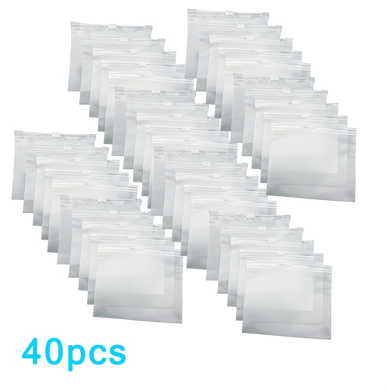 TEMU 40pcs Reusable Frosted Zipper Bags With Vents, Multi-functional Transparent Frosted Storage Bags For Home Use, Cable Organizer Bags, Portable