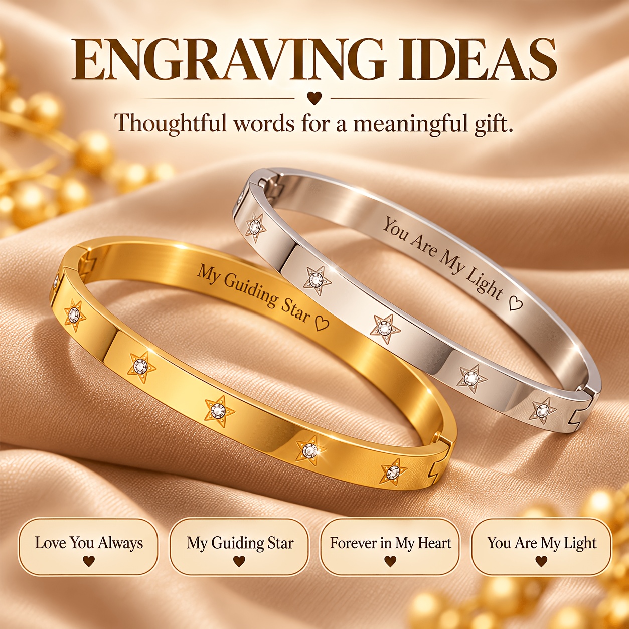 Personalized Inner Message Engraving Couple Bangles, Gift for Lovers