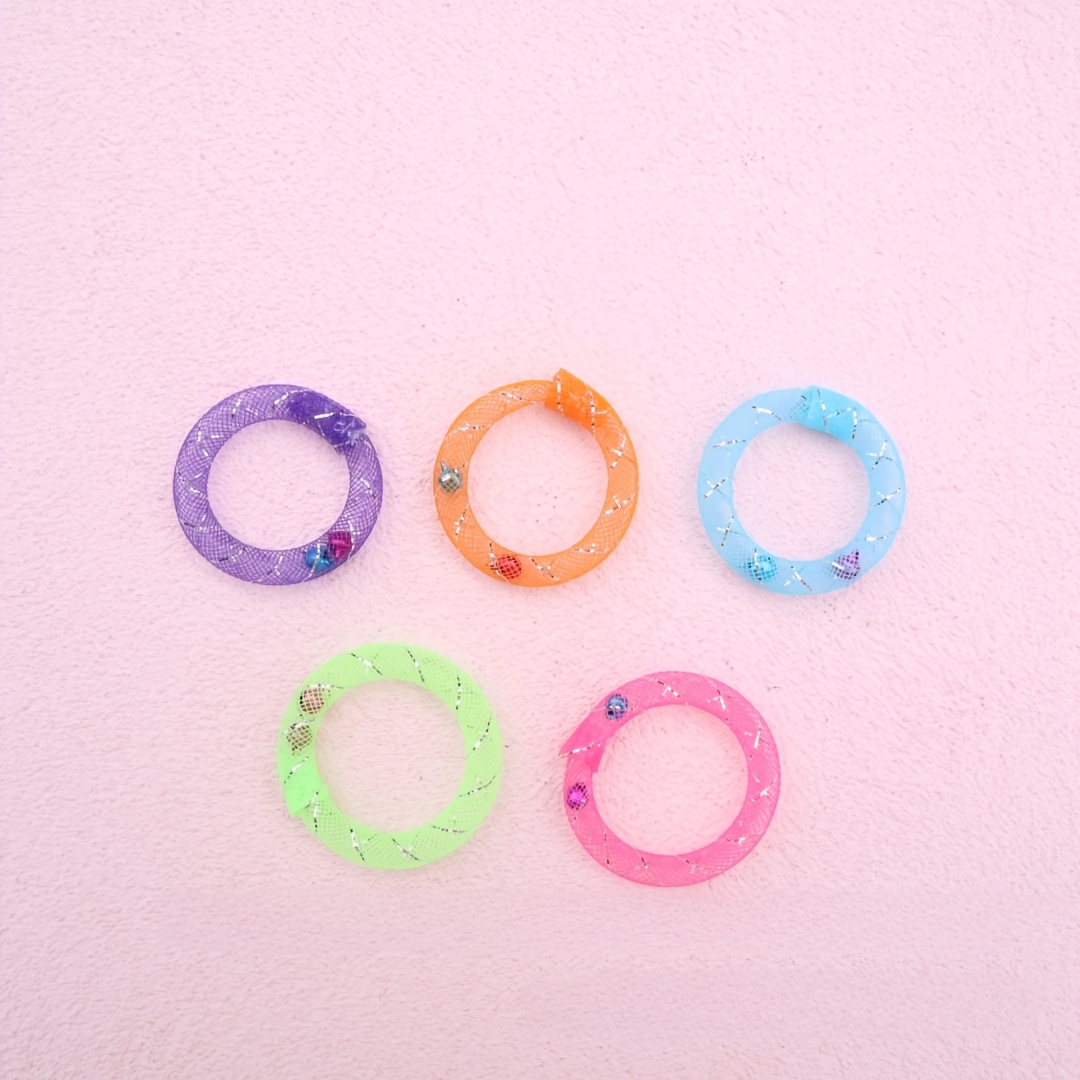 random color 2pcs cat toys soft mesh tube cat self entertainment donut bell   self entertainment boredom relief chewing toy suitable for all cats to play without battery Product details 0