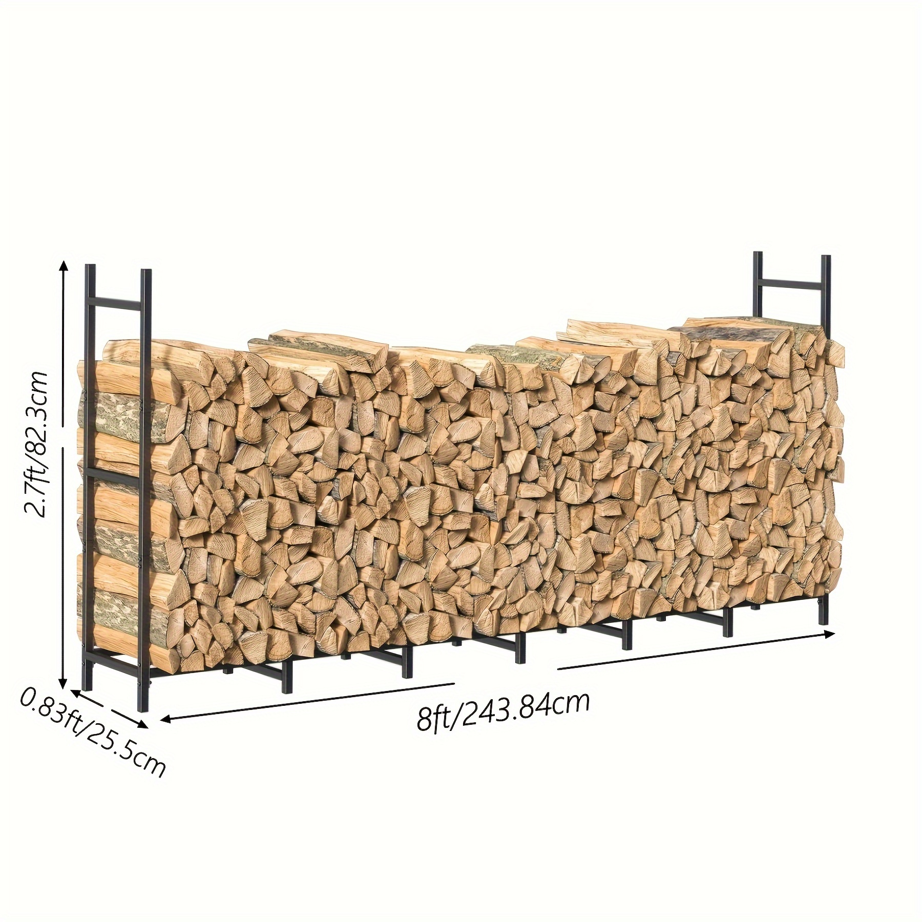 Image of Versatile Indoor/outdoor Firewood Rack - Heavy-duty Metal Log Holder For Seasoning & Storage, Easy Assembly, Perfect For Fireplaces, Backyard Pits & More, Garden Houses