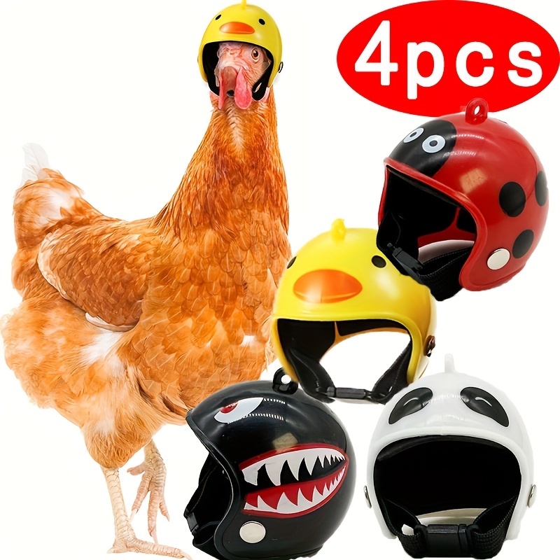 chicken motorcycle helmet 5pcs Rainproof Chicken Helmet * Protection Gear, Suitable for Your * a Pet  Safety Helmet for Chickens and Parrots, a Fun and Cute Headband