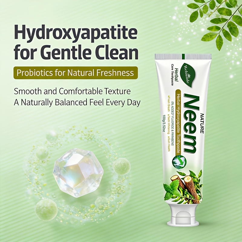 Natural Neem Mint Herbal Toothpaste, 0% Added Fluoride