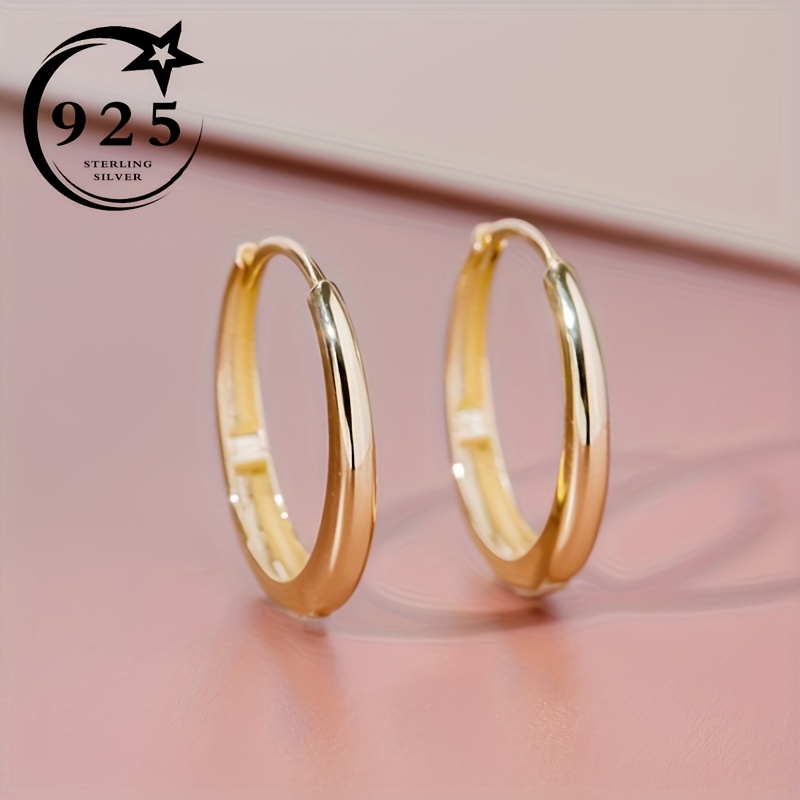 

Simple Round In Pure Silvery S925, Small And Fashionable Earrings, And Stylish, 2.6g/0.09oz