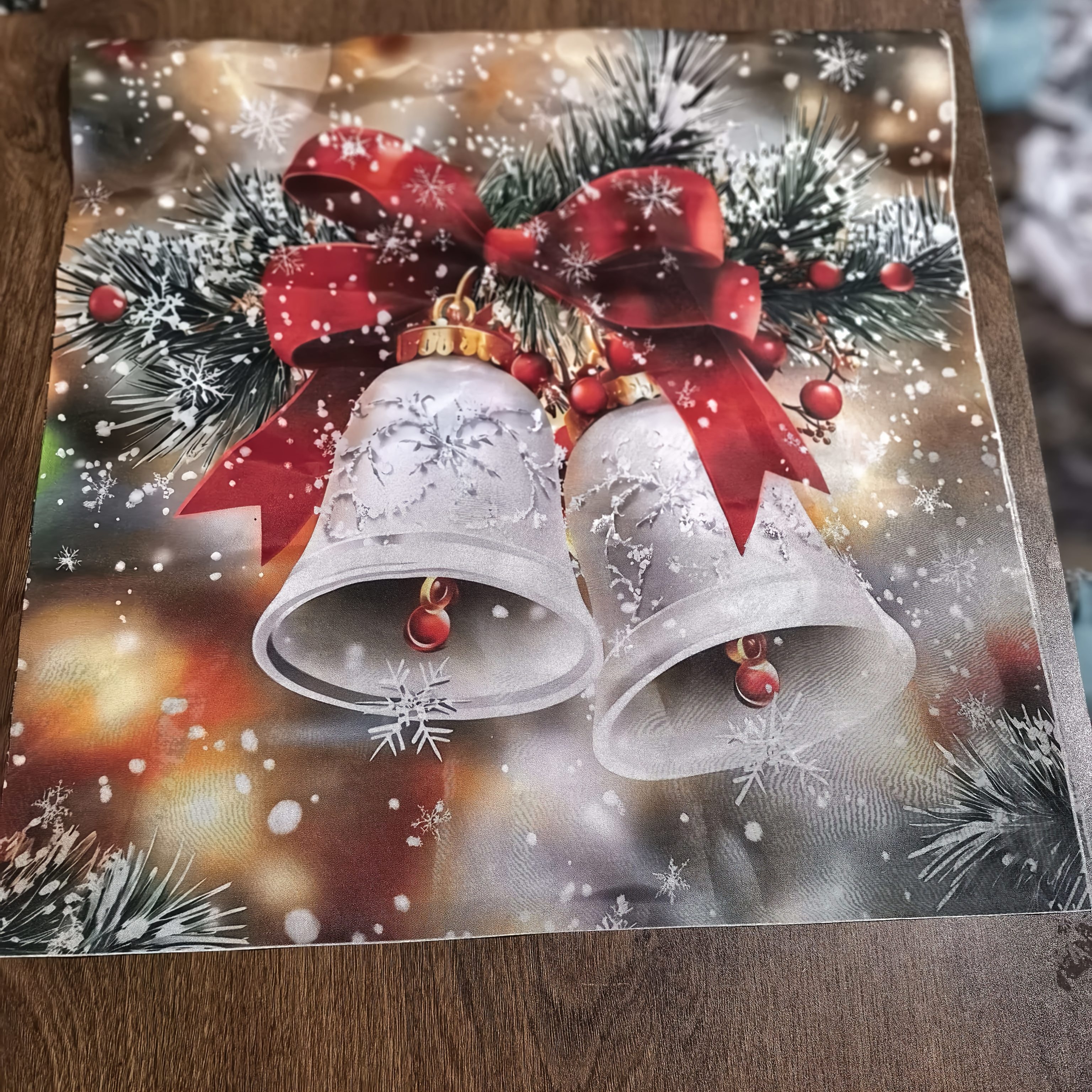 TEMU 2pcs Christmas Pillow Covers, Pine Branch Red Ribbon Berry Bow Snowflake Pattern, Double-sided Print, No Insert, Warm Winter Decor For Living