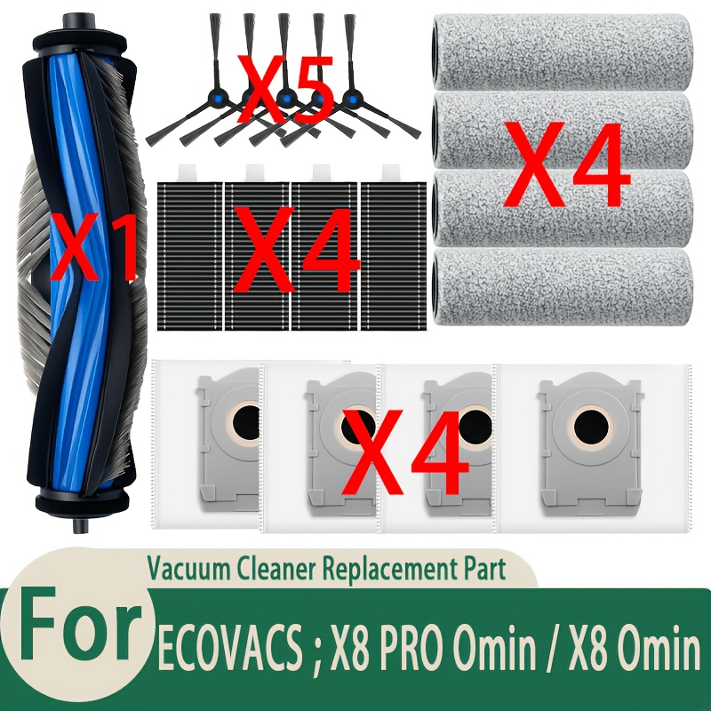 TEMU (18pcs) X8 Pro Omni Additions pour X8 PRO OMNI / X8 OMNI Kit d'accessoires de pièces de rechange comprenant 1 brosse principale