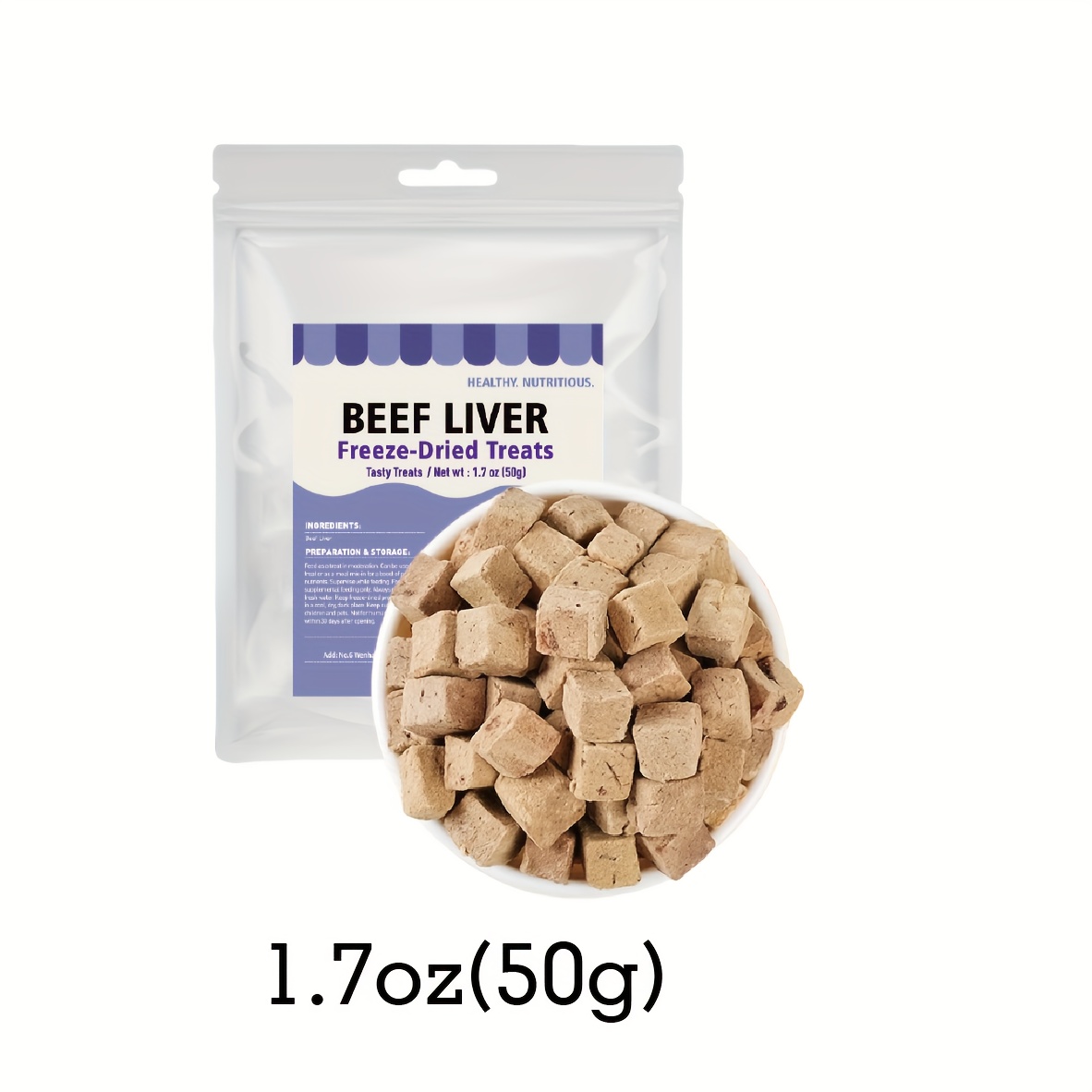 TEMU Freeze Dried Dog Treats, Beef Liver, Single , High , Grain-free, Gluten-free For Pet Lovers