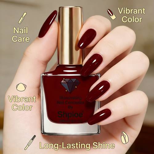wine red nail polish 10ml concealing nail gel polish long lasting and durable suitable for home or nail salon use no baking required dries versatile and brightening nail polish that all styles students