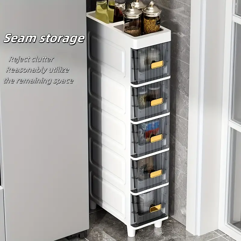 1pc storage cabinet with drawers stacking plastic organizer independent 3 2 cubic feet capacity 27 height multi purpose for bathroom kitchen no electricity needed storage drawer units details 1