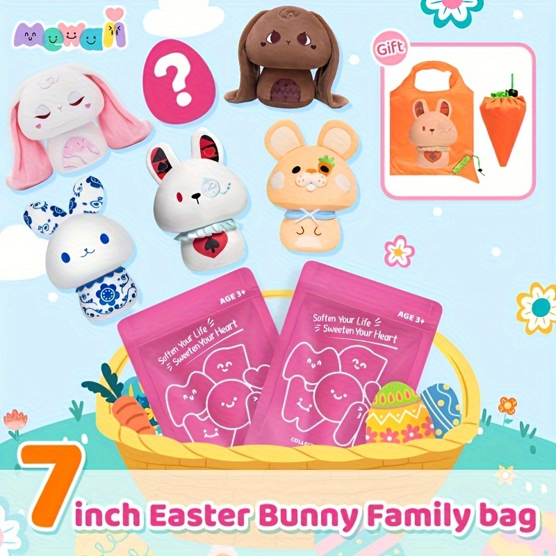 

Mewaii Easter Bunny Series Mystery Bag Stuffed Toys Plush Family 7 Inch, Cute Toy For All Ages, Best Gift For Birthdays