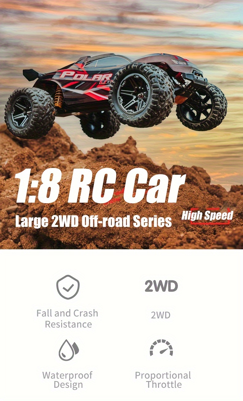 all terrain high speed off road rc car 70km h 150m remote control distance 2 4ghz remote control outdoor sports racing drifting 7 lighting modes carbon brush motor birthday gifts details 0