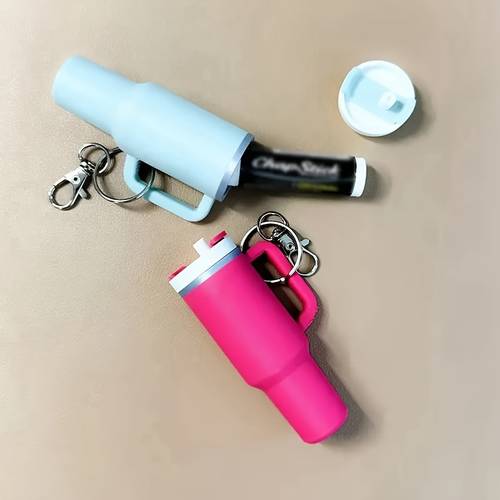 1 6pcs detachable mini water cup keychain can hold lipstick backpack charm party