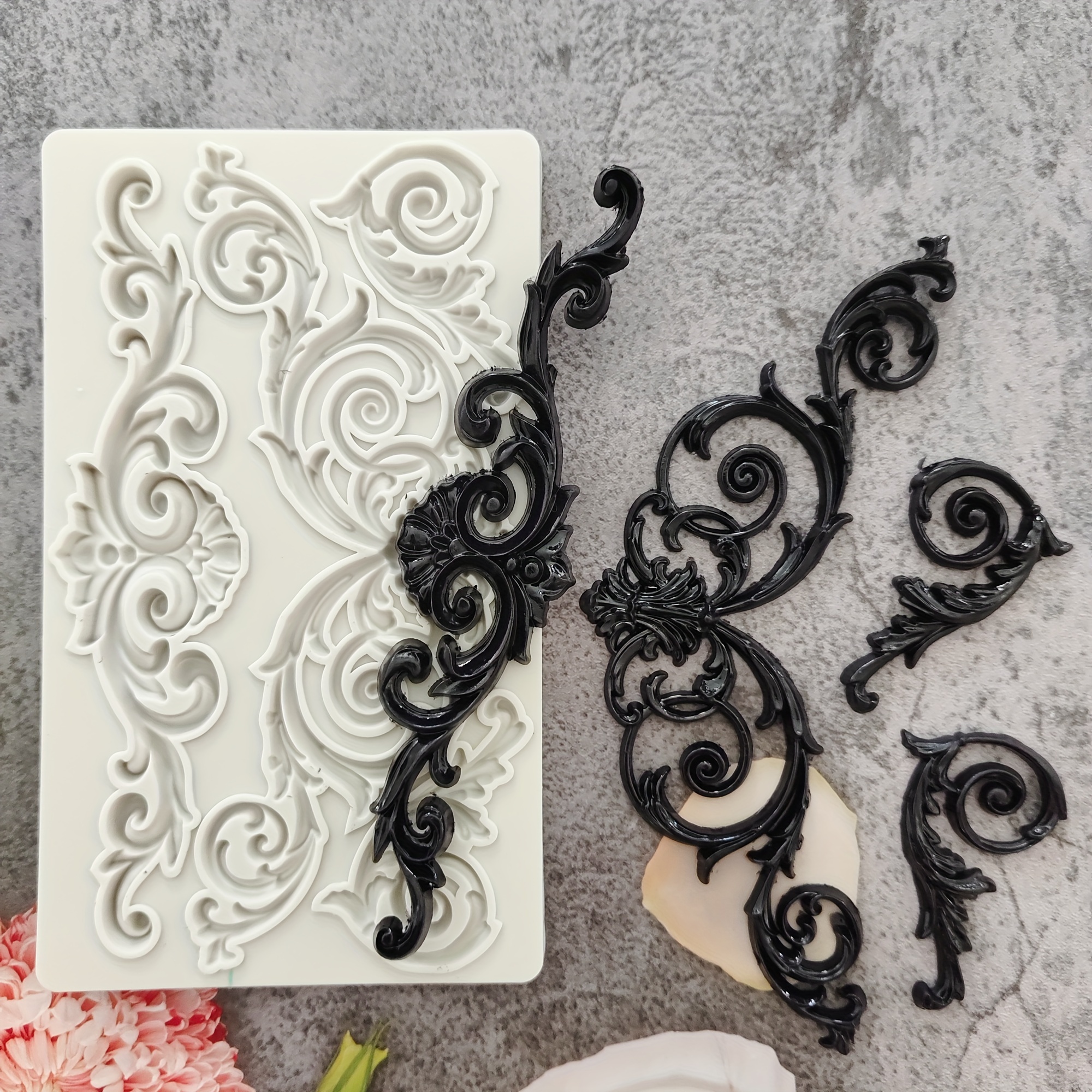 

Vintage European Relief Silicone Fondant Mold, Bpa-free Gum Paste Cake Border Decoration Mold For Valentine's Day And Mother's Day, Chocolate Baking Mold.