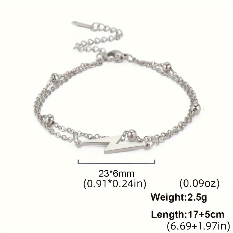 E-shop modisches Blitz-Armband, Blitz-Armband mit doppeltem Loch, Edelstahl, klassisches verstellbares Ketten-Armband für Herren, Schmuckgeschenk für