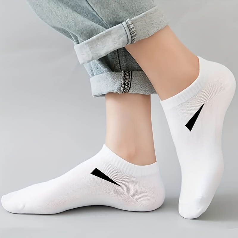 5 pairs of Men's breathable socks - polyester fiber material, light, simple solid color design, durable and elastic daily leisure and comfort, versatile shoes, fashionable style, comfortable fit, soft fabric, essential for dynamic life