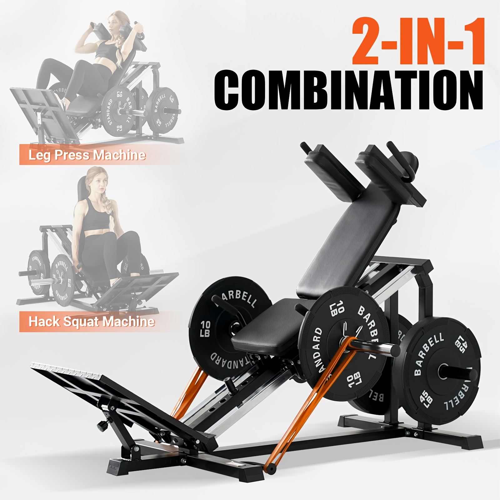 

Compact Leg Press Machine With 900lb Capacity, Leg Sled And Squat Machine Combo, Calf Home Gym