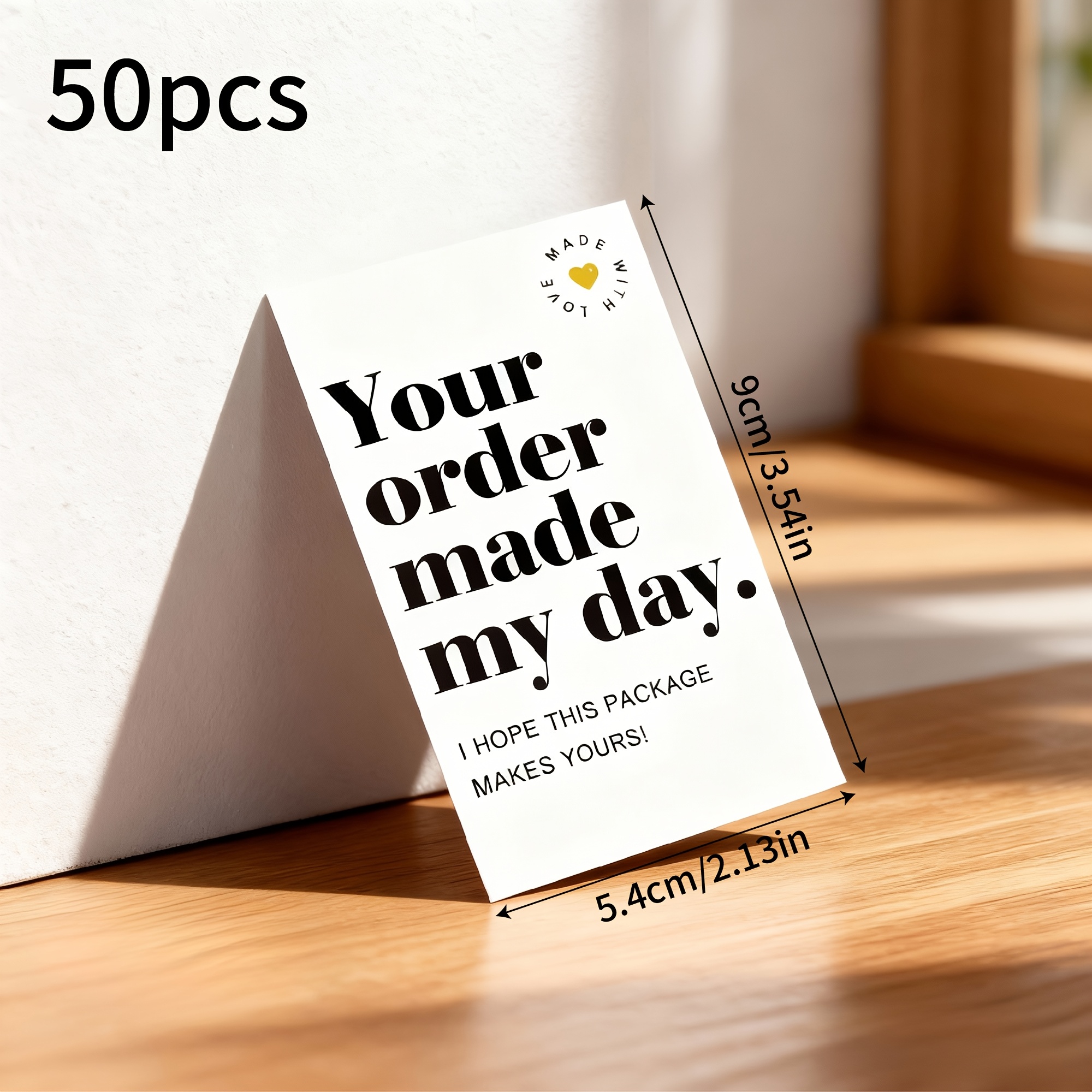 E-shop 50/100 Stück Pinke Dankeskarten | "Deine Bestellung hat Tag gemacht" Text, , Unverzichtbar für Kundenzufriedenheit im Einzelhandel und
