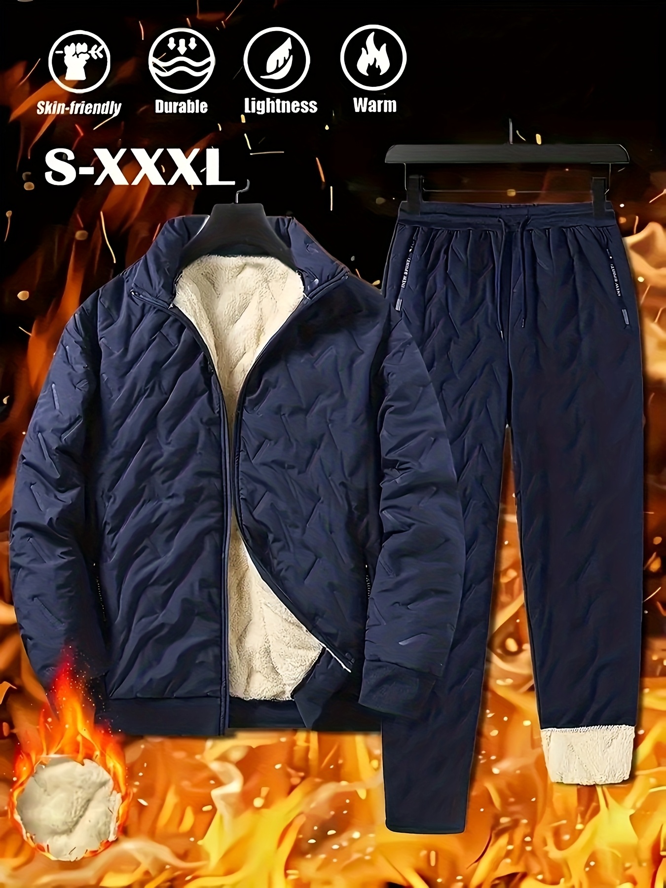 Men's Casual Fleece-Lined Set