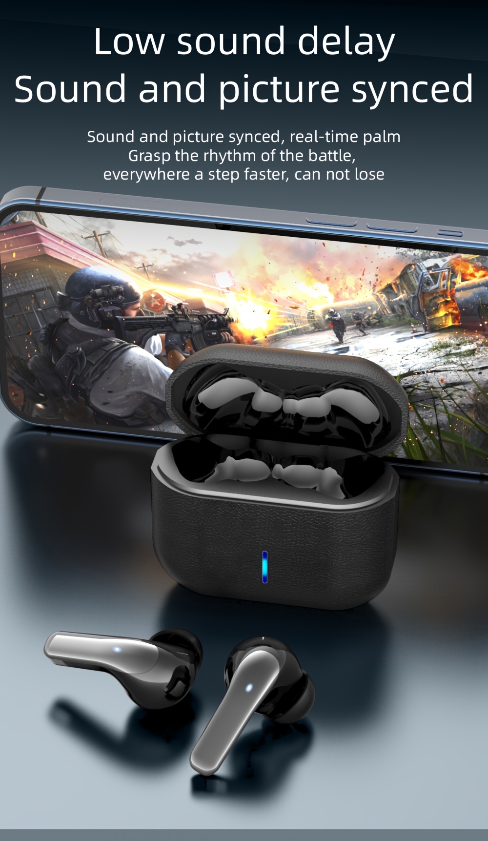 wireless earbuds, v5.4 earbuds with light display headphones, bass stereo, wireless headphones in-ear noise cancelling microphone,     sports headphones,   sports, exercise, listening to music and playing games Product details 3