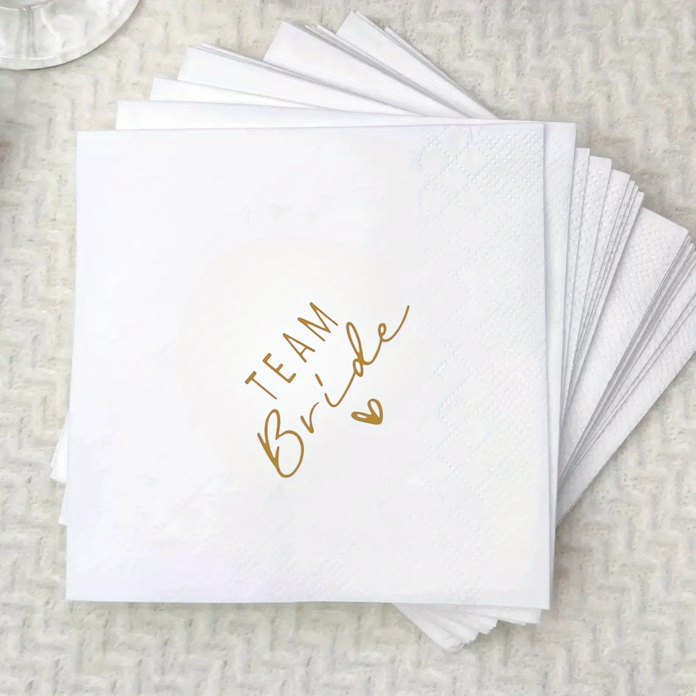 E-shop 20 Stück/Satz TEAM Braut Servietten – Ideal für Hochzeitsdekoration, Junggesellinnenabschied, "Bride to Be" Servietten für Brautduschen,