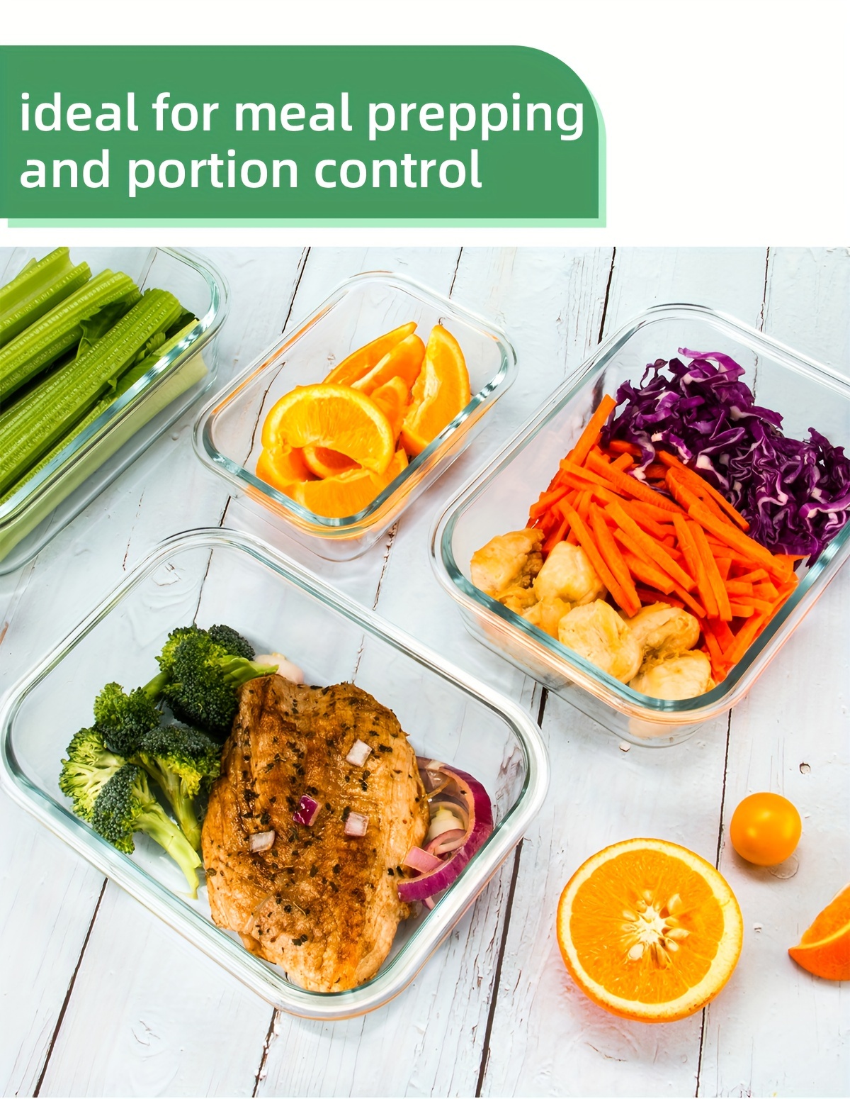 10 pack high borosilicate glass meal prep containers with steam vent food storage containers with airtight lids for home kitchen   portion control Product details 4