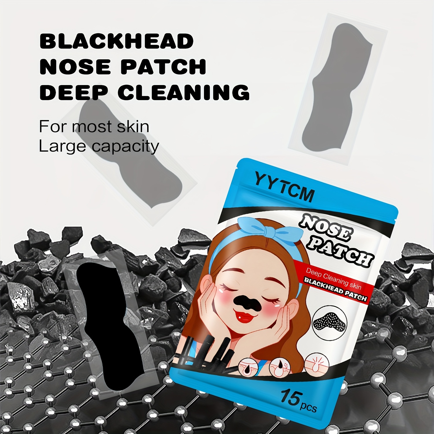 Large Size Blackhead Strips, Gentle and Non-Irritating, 15pcs