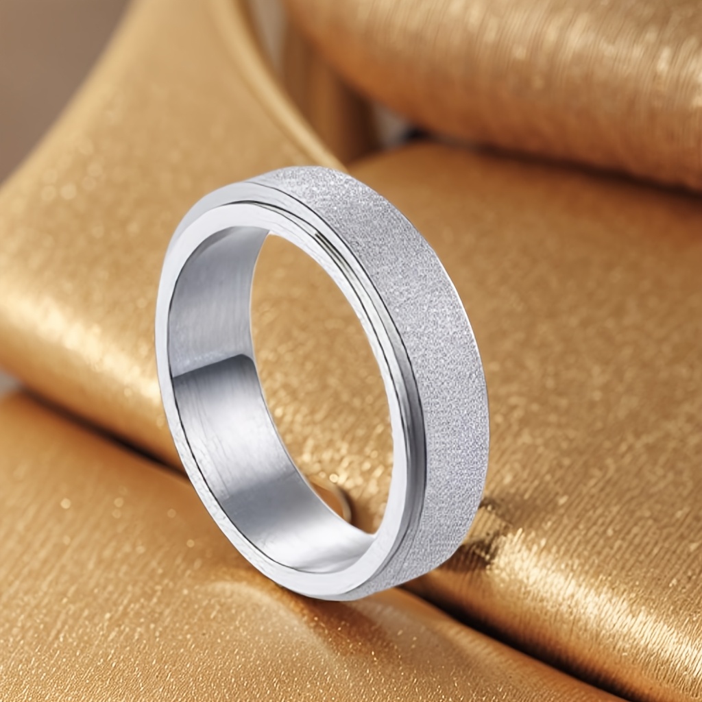 8pcs 316l stainless steel rotate decompression business   rings for men women     ring sets Product details 1