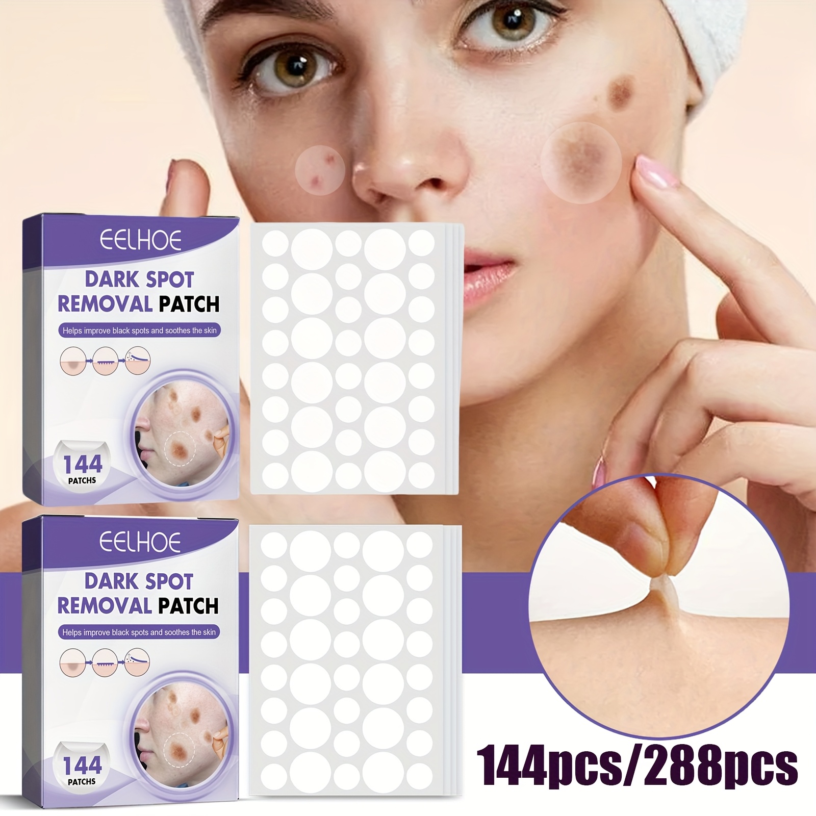 144pcs 288pcs invisible facial concealer patches contains allantoin and centella asiatica covers facial   cleanses and adheres to   evens light beige tightens and moisturises skin facial cosmetics